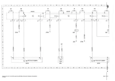 Electrical schematic diagram for 452 Roadster showing fuses, relays, and wiring circuits across grid columns 1-18.