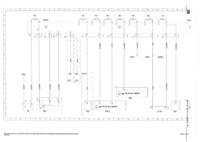 Electrical schematic with fuse boxes, circuit paths, and component connections for Smart Roadster 452.