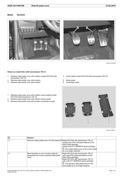 Three pedals with metal covers and three plastic pedal backing plates shown separately.