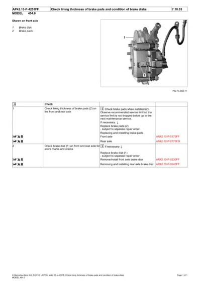 Brake caliper assembly with numbered callouts for brake disk and brake pads