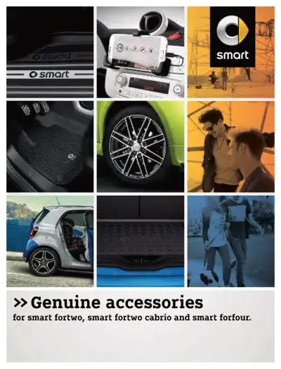 Smart accessories catalog cover with nine product images and brand logo