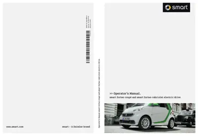 Smart Operator's Manual cover page with fortwo EV models and product photograph.